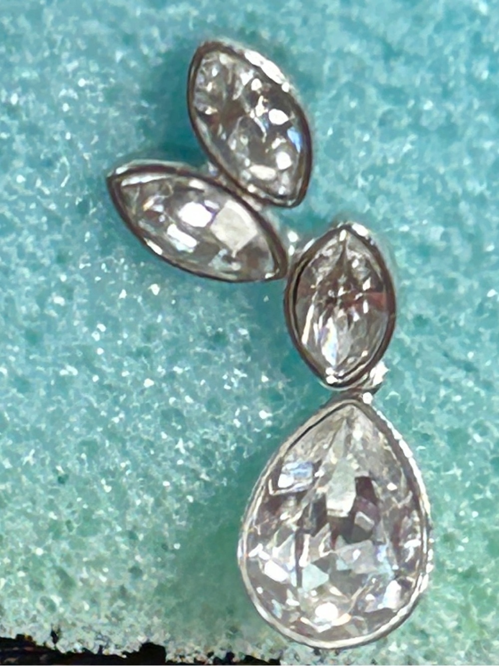 Swarovski Silver-Tone Clear Crystal Teardrop & Marquise Drop Earrings